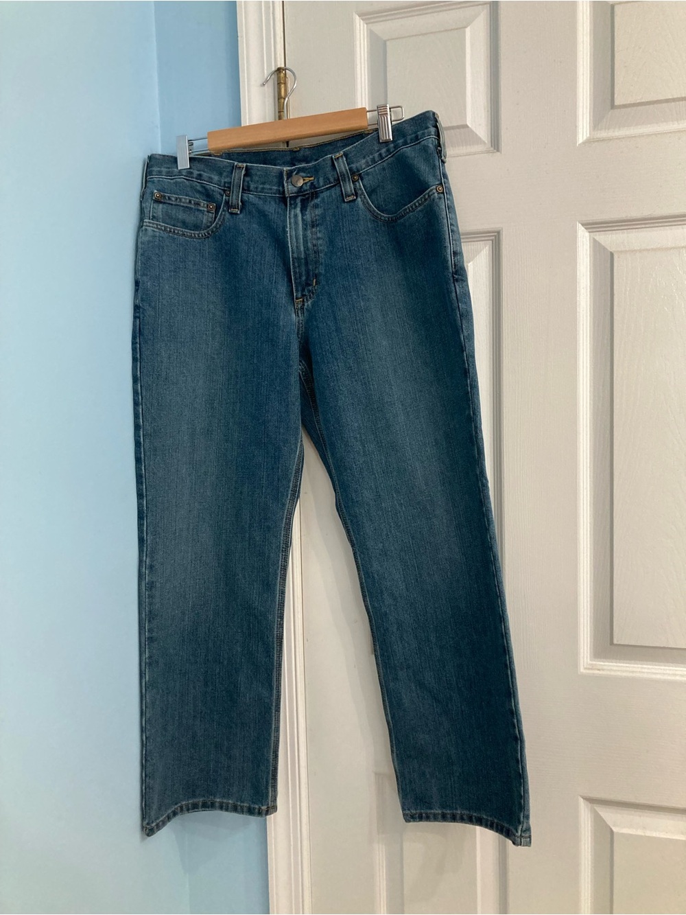 Carhartt Men's Straight-Leg Jeans in Medium Blue Wash
